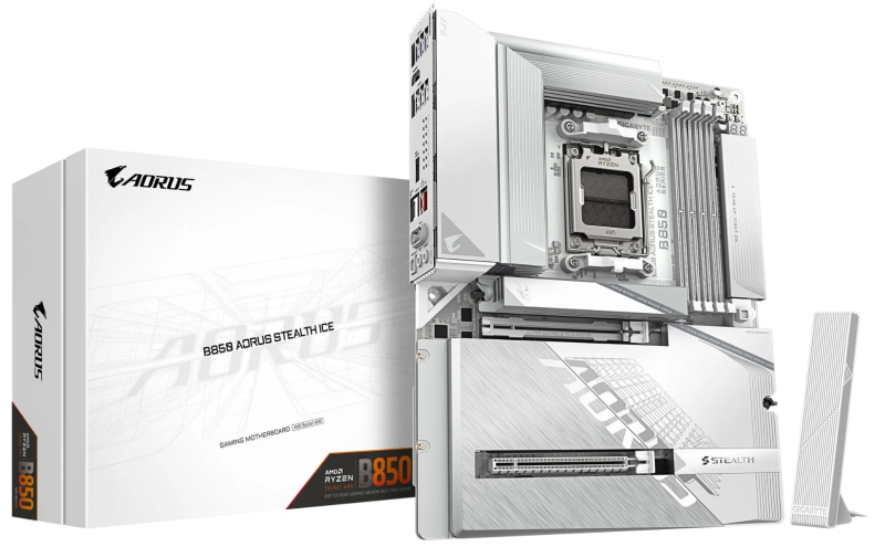Gigabyte представила платы X870 и B850 Aorus Stealth с разъёмами питания на обратной стороне