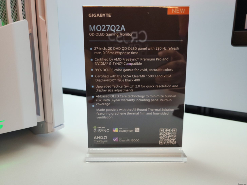Gigabyte показала быстрые игровые мониторы на панелях QD-OLED и IPS на выставке Computex 2025