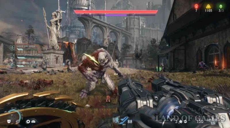 Осада (Часть 1) в Doom The Dark Ages: все игрушки, пушки, золото и секреты