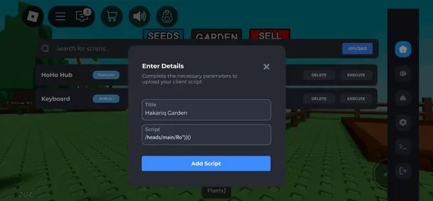 Скрипты в Grow a Garden (Вырасти Сад): как скачать и установить без ключа
