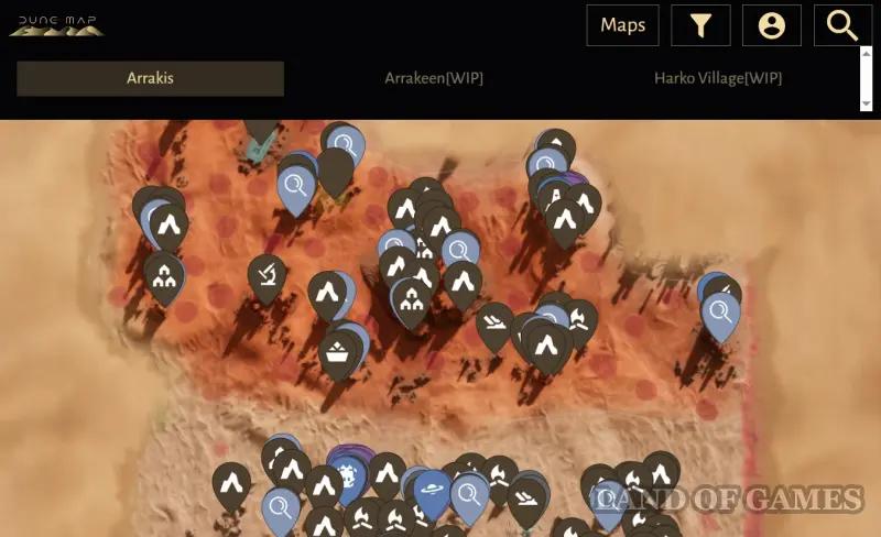 Интерактивная карта Dune Awakening: все ресурсы и пещеры
