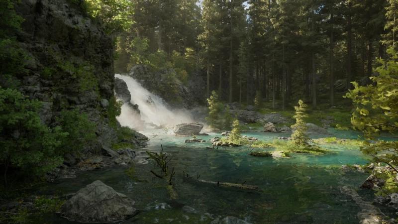 Тихий и очень красивый лес на Unreal Engine 5