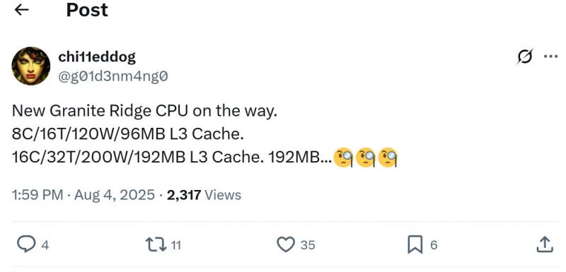 AMD готовит 16-ядерного монстра с 3D-кэшем у двух CCD разом