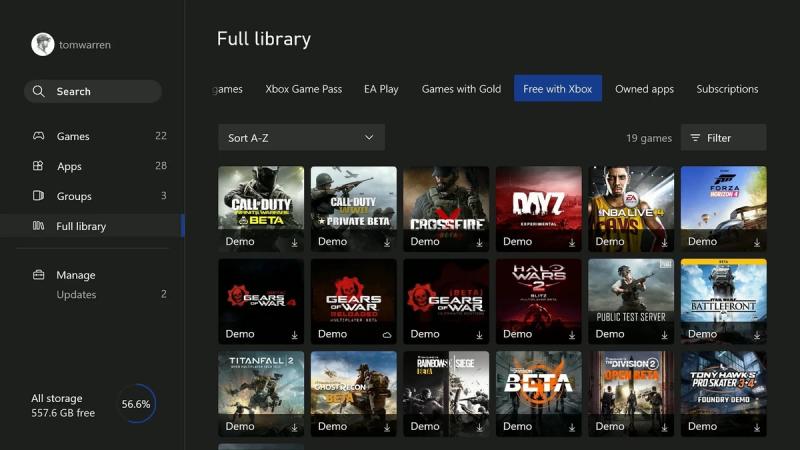 Microsoft тестирует новую систему организации библиотеки Xbox