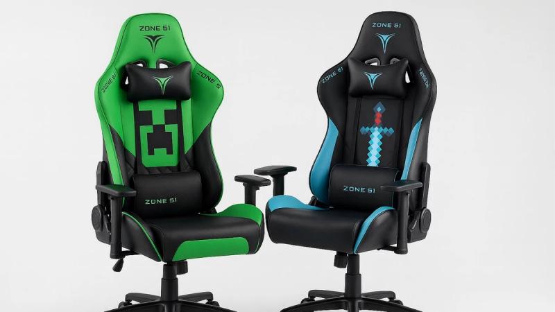 ZONE 51 выпустила игровые кресла в стиле Minecraft — CREEPER и SWORD