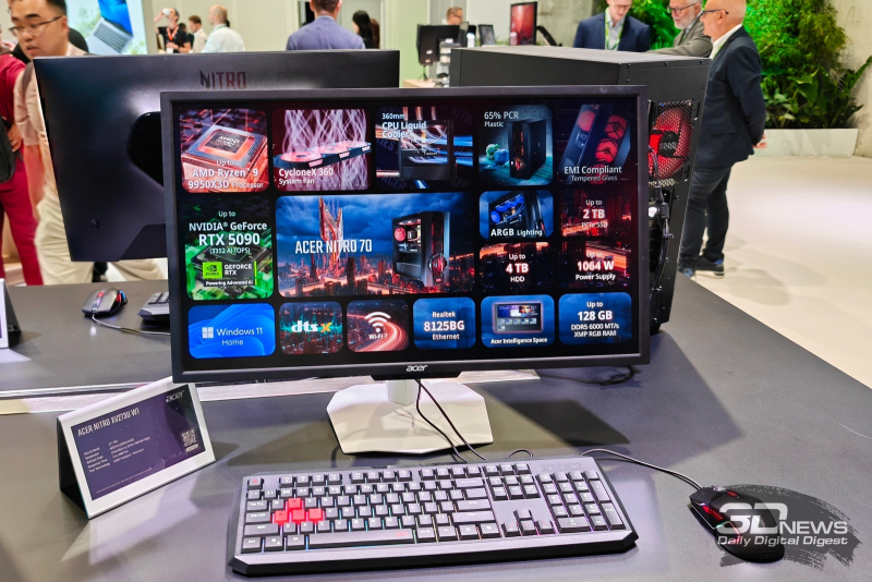 Репортаж со стенда Acer на выставке IFA 2025: геймерские компьютеры и мониторы, самый лёгкий 16" ноутбук и другие новинки