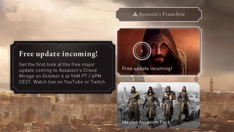 Первый тизер бесплатного DLC Assassin's Creed Mirage — дополнение покажут 6 октября