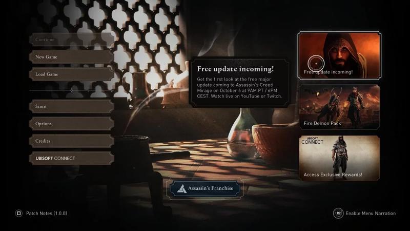 Первый тизер бесплатного DLC Assassin's Creed Mirage — дополнение покажут 6 октября