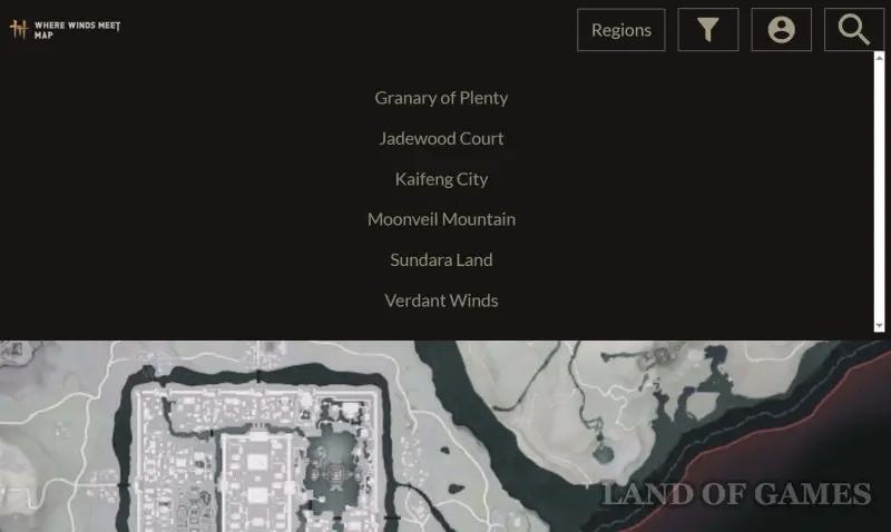 Интерактивная карта Where Winds Meet: сундуки и сокровища