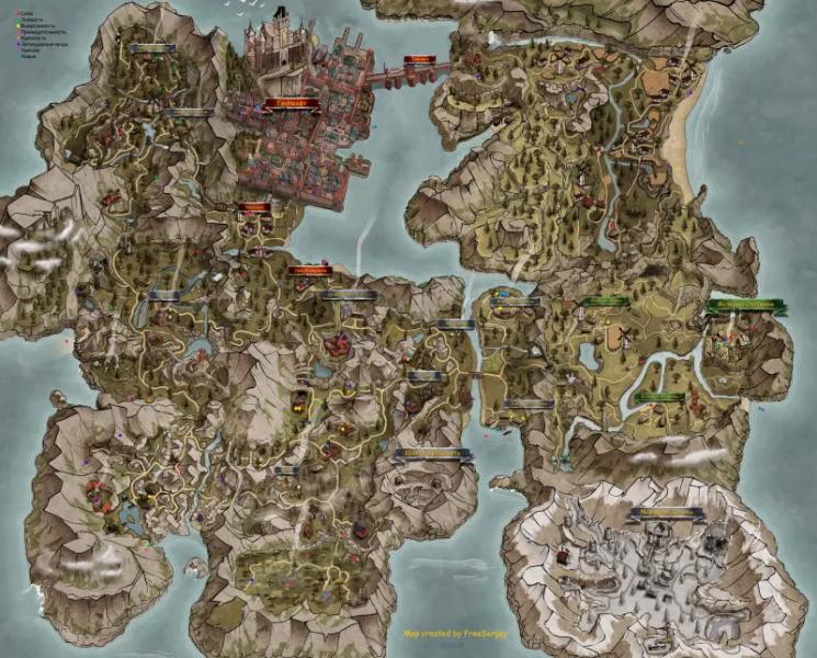 Карта мира и города в Of Ash and Steel: все сокровища, торговцы и зелья